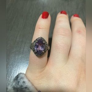 Sterling silver crystal ring
